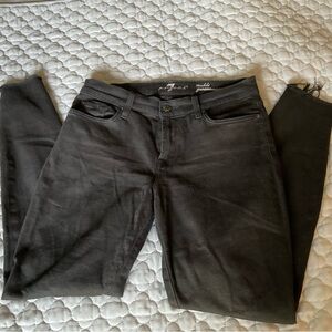 7 For All Mankind Black Jeans, Women’s 27”, Distressed Ankle Pants